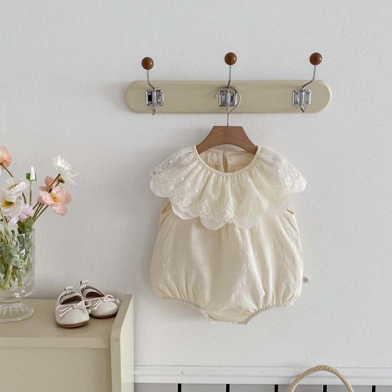 Product Introduction of Quần Áo Trẻ Em Áo Liền Quần Thêu Hoa, Phong Cách Mùa Xuân, Cho Em Bé Gái, Cổ Áo bẻ xuống, Áo Liền Quần ngắn Tay, Váy Chị Em, Phong Cách Ins 2