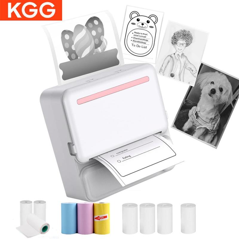 Product Introduction of Portable Label Printer, 1 Count USB Rechargeable Wireless Thermal Printer with 10 Rolls Printing Paper, Portable Label Maker Machine for Home, School, Office Use 0