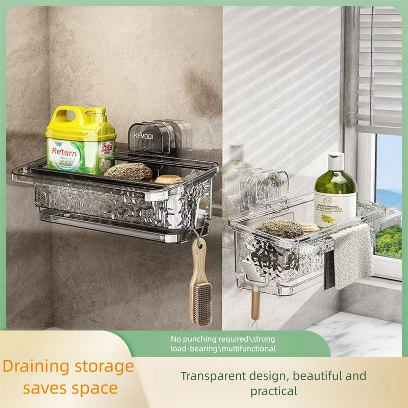 Suction Cup Dishcloth Holder No Drill Wall Mounted Adjustable Over Sink ...