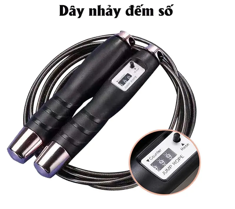 Dây Nhảy Thể Dục Giảm Cân, Thể Lực, Thể Thao, Tập Gym Có Đếm Số Vòng Tự Động có tạ , tập thể dục tại nhà 0