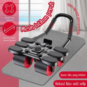 Better Sport AB Roller Elbow 4 Wheel With Phone Holder Alat Latihan Otot Perut Gym FREE MATRAS