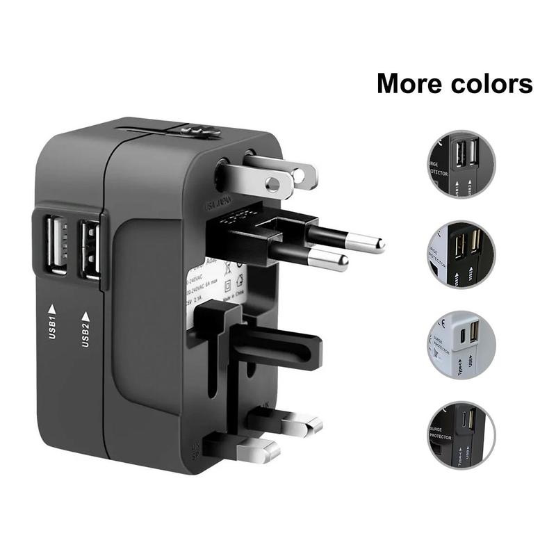 Multifunctional Plug Converter, Durable Type-C & USB Port Plug Adapter, Universal Socket Converter for Smartphone, Worldwide Charging Adapter for Home Office Travel, Portable Charging Charger, Electronic Devices for Cellphone, Electrical Sockets 1