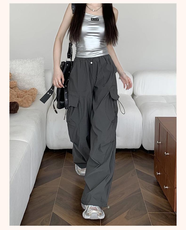 Product Introduction of Women's cargo pants women's plus size women's pants back waist wear lazy style elastic #1611 5
