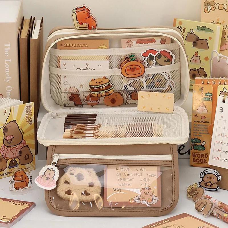 Hộp Đựng Bút Chì Dung Tích Lớn, 9 Lớp Trong Suốt, Thiết Kế Sanrio Kuromi, Melody, Cinnamoroll, Capybara, Không Thấm Nước, Thích Hợp Cho Văn Phòng Phẩm, Túi Đựng Bút, Dành Cho Bé Gái Và Bé Trai 5