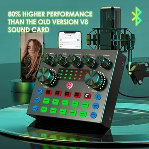 SOUNDCARD TERBARU DOOMHOT SOUND CARD V8S INTERFACE EXTERNAL USB LIVE STREAM MICROPHONE MIC SOUND CARD FOR COMPUTER PC LAPTOP MOBILE PHONE SING STUDIO RECORDING WITH BLUETOOTH BT AUDIO SET Elektronik Kartu Komputer