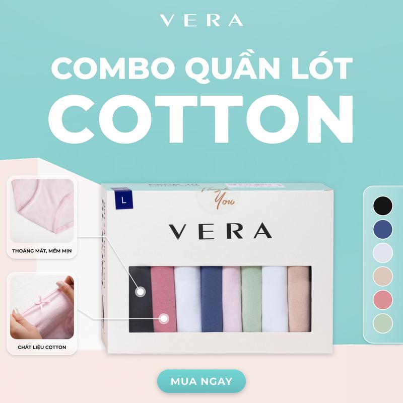 Combo 10 Quần Lót Nữ VERA Cotton thấm hút, an toàn cho da - 7166 [Giao màu ngẫu nhiên] Women Nhung