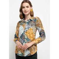 Gambar FAME - Blouse Wanita Lengan Panjang Abstract Print - 9211711 - S dari FAME Official Kota Surabaya 1 Tokopedia