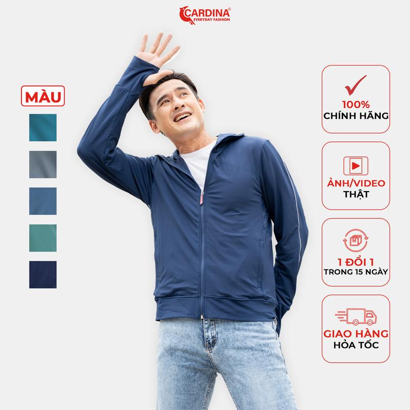 Áo Chống Nắng Nam CARDINA 2 Lớp Chất Thun Lạnh Cao Cấp Chống Tia UV Thiết Kế Lưới Tản Nhiệt 2NM02 Sport Đồng