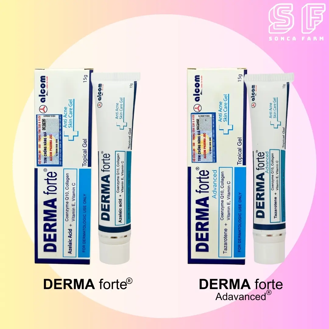 Derma Forte & Derma Forte Advanced 15g Gel Ngừa Mụn Trứng Cá, Giảm Thâm, Liền Sẹo Mụn