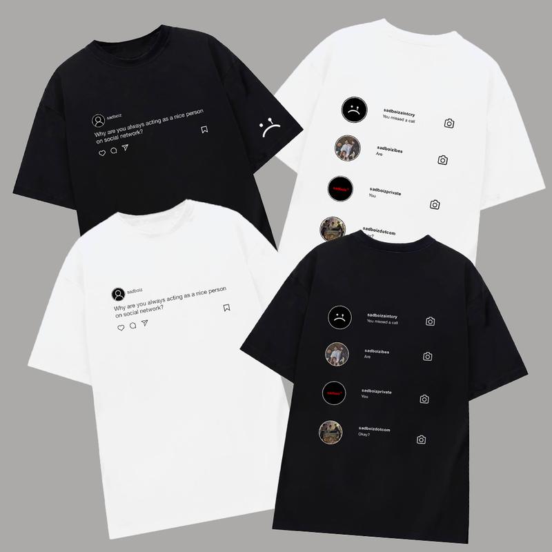  Áo thun Sadboiz SADSTAGRAM vải cao cấp tay lỡ nam nữ phong cách trẻ trung mặc form cực đẹp 