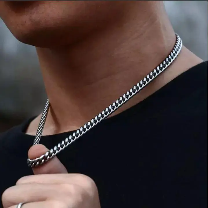 MURAH - Kalung Rantai Baja Pria / Kalung Rantai Pria Anti Karat dan Luntur / Kalung Pria Keren / Kalung Pria Silver - Emas / Panjang Kalung 45 - 60 cm / Link.id