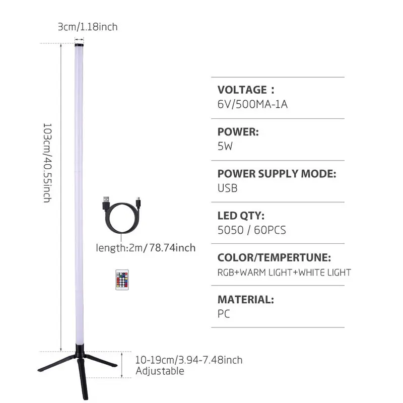 RGB LED Floor Lamp, Smart Remote Control Modern Corner Floor Lamp, USB Powered Atmosphere Standing Light, Modern LED Floor Lamp, LED Ambient Light For Home Bedroom Living Room Decor 1