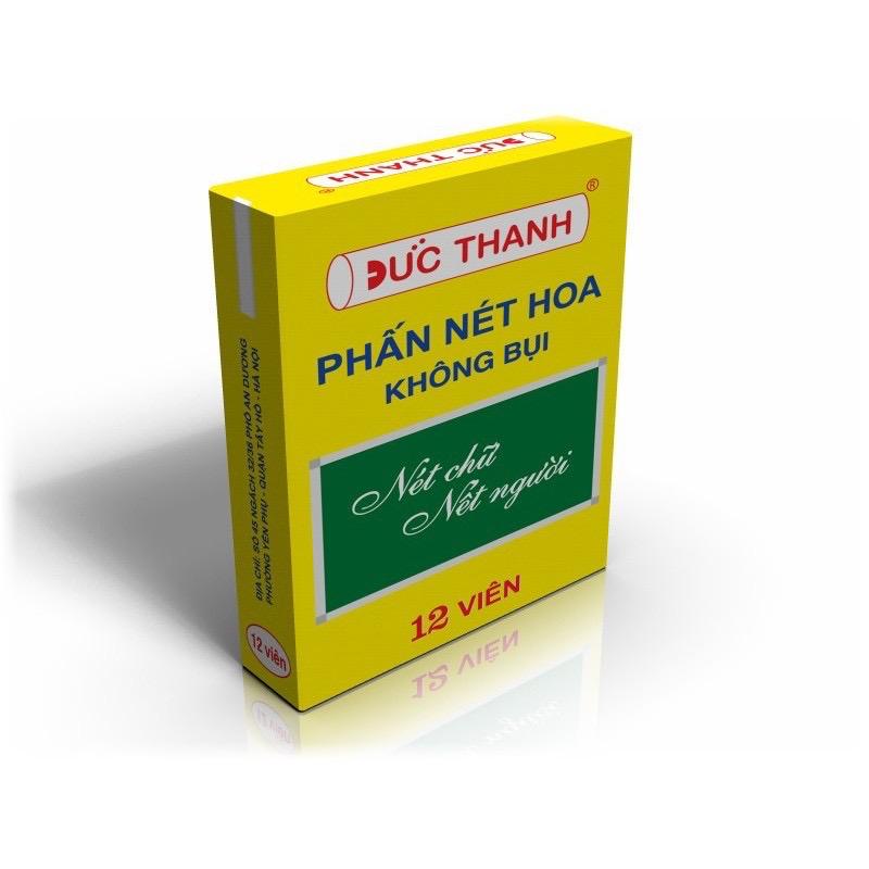  Phấn viết Đức Thanh không bụi trắng nét hoa  12 viên  