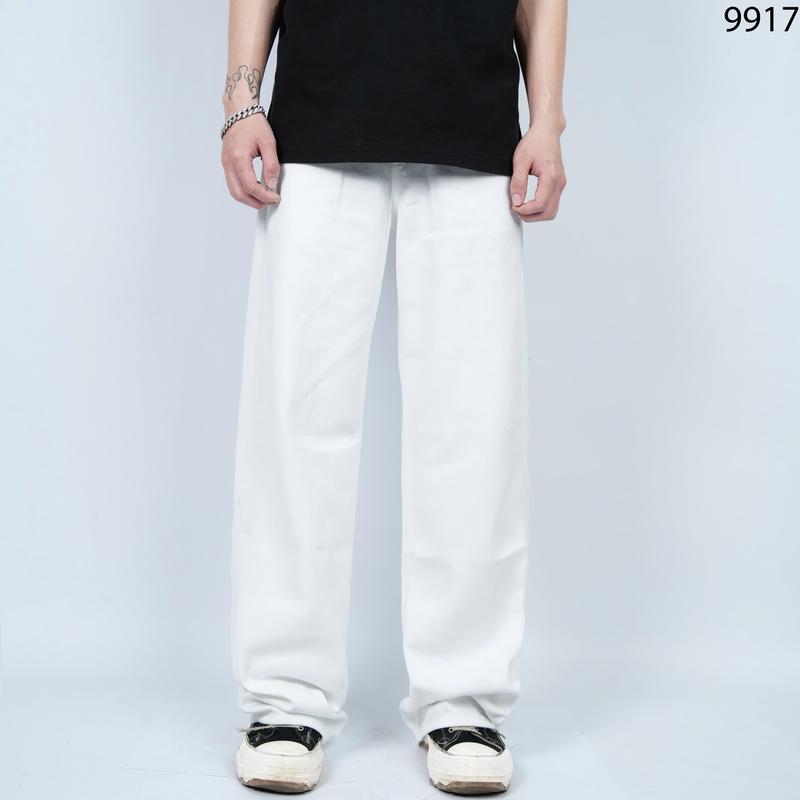 Quần jean ống rộng nam nữ, Mã_GZR9917, gam màu trắng , chất cotton thoải mái, nay đã trở lại với số lượng vô cùng có hạn. PAPAZI