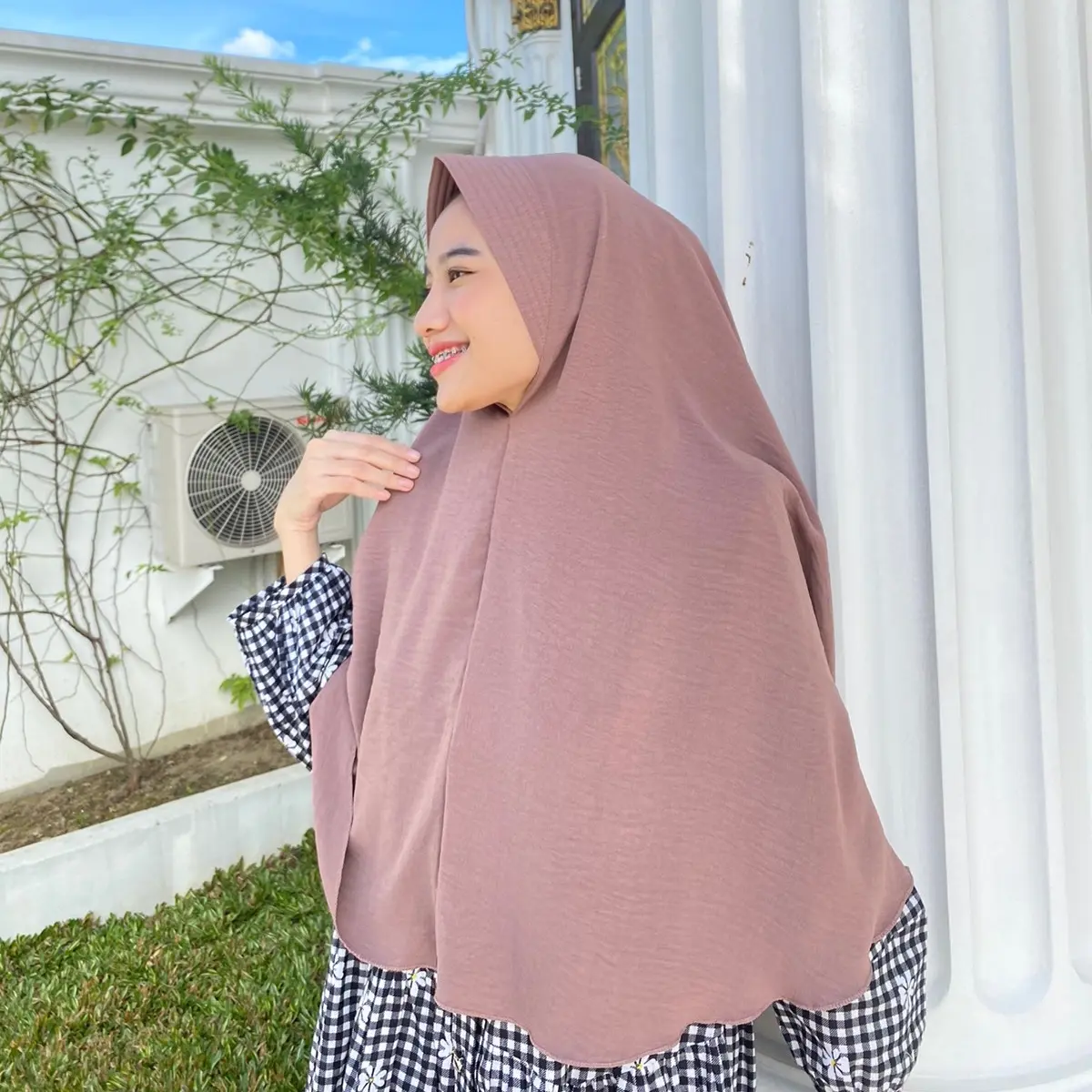Bergo Crinkle Pet L Airflow - Jilbab Instan Muslim Standar - Kerudung Muslim Standar Nyaman Panjang