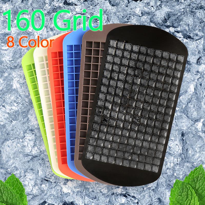 160 Grid Mini Silicone Ice Tray Ice Cubes Foldable Ice Mold Ice Breaker ...
