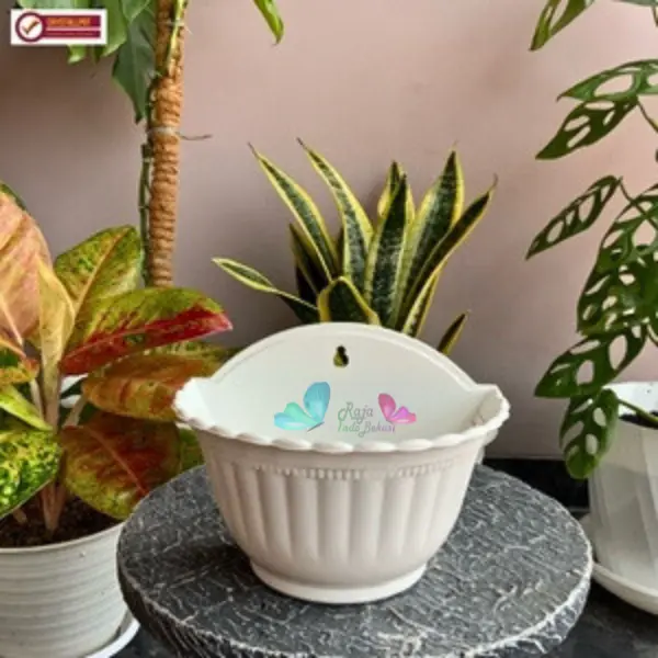 RAJA INDO TERLARIS Pot Bunga Tanaman Dinding Shallom Isabella 20 - Isabella 20 Putih