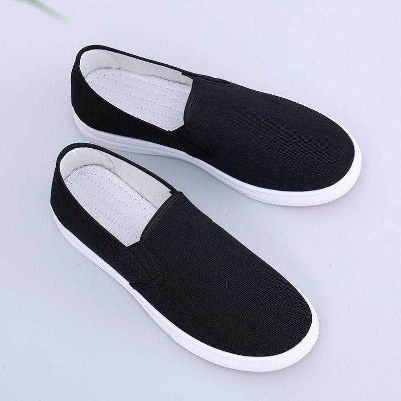 Giày Vải Lao Động Bắc Kinh, Giày Nam Và Nữ, Phẳng Màu Trắng, Không Trơn Trượt, Giày Thường Ngày Cổ Thấp, Giày Y Tá, Thoáng Khí, Dễ Phối Đồ, Giày Trắng, Năm 2023 1
