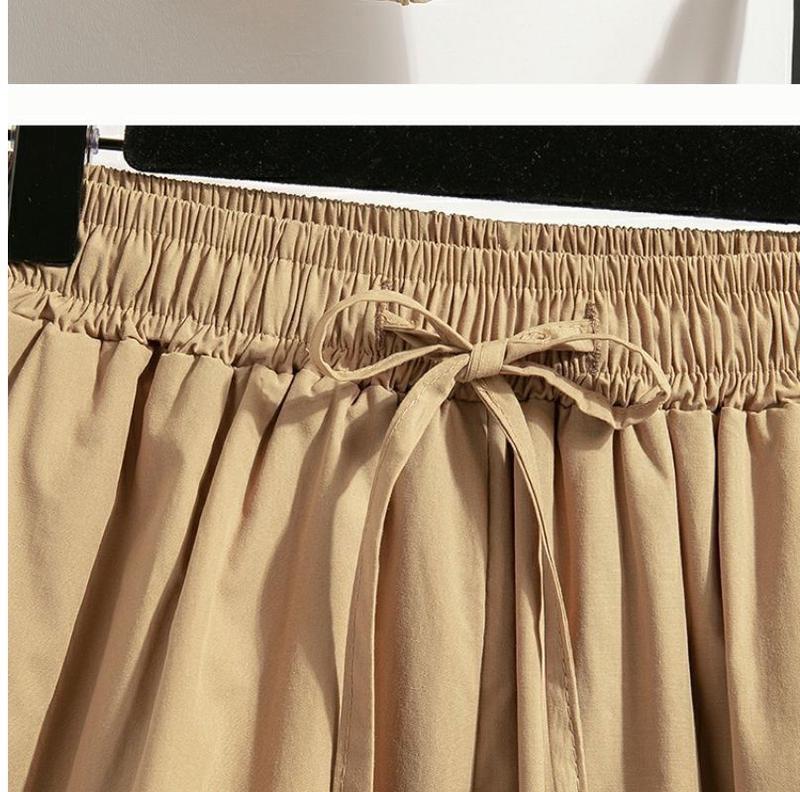 Product Introduction of 2025 New 2025 New 150kg Plus Size Shorts for Women Summer Thin Quick-Dry High-Waisted Loose Five-Point Skirt Pantsoversize Casual Fabric Womenswear Army 29