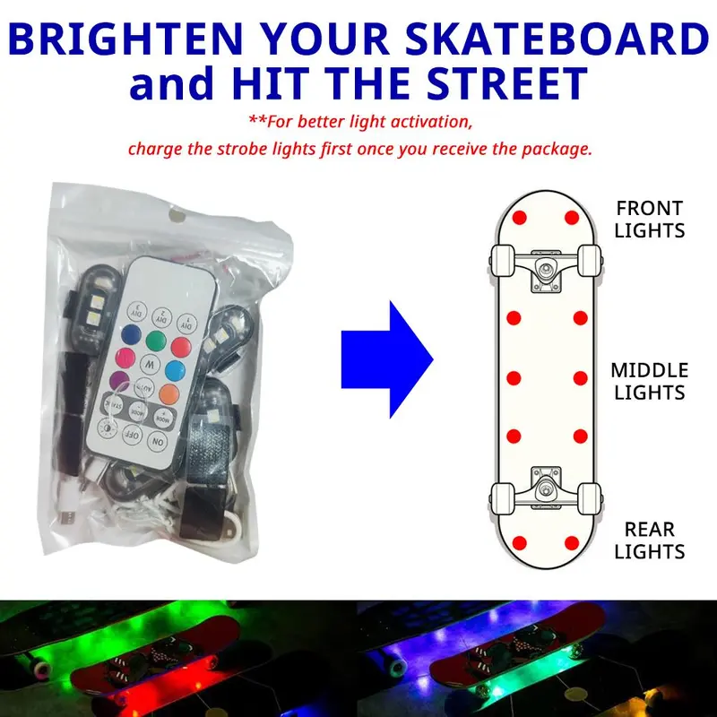 RGB Color Remote Control LED Decoration Light,1 Set USB Rechargeable LED Light, Waterproof Mini LED Light for Car, Motorcycle, Bike, SUV, Pickup 4