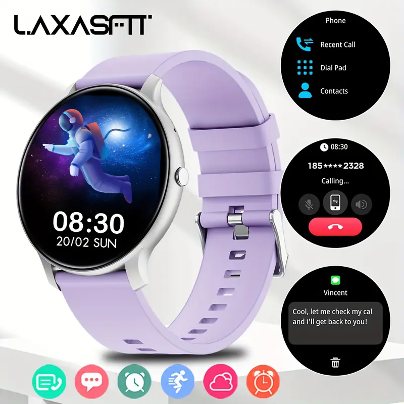 Laxsafty new smart watch for women, full touch screen sport fitness watch, 100 + sports mode, sleep monitoring, pedometer, distance, calories, wireless call smart watch for Android iPhone smartwatch 1