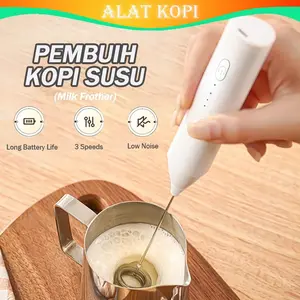 Milk Frother Hand Mixer Pengaduk Kopi Electric Portable Alat Kocok Telur Elektrik Pengaduk Kopi Cocok untuk restoran, rumah tangga, dan dapur.
