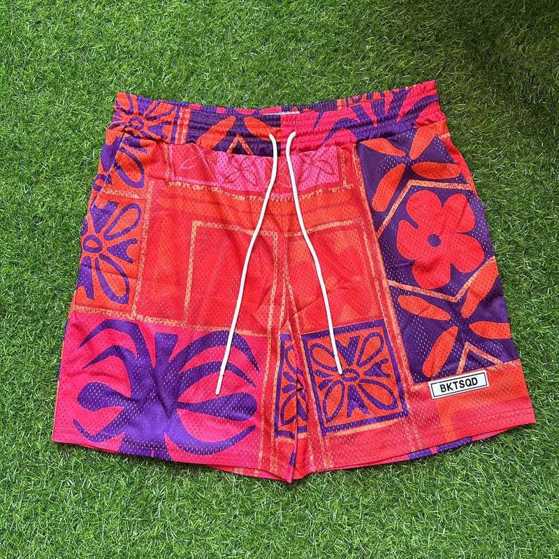 Product Introduction of American Fashion Brand Sports Mesh Shorts Men's Summer Quick-Drying Sports Running Fitness Four Points below Knee Basketball Pants 8
