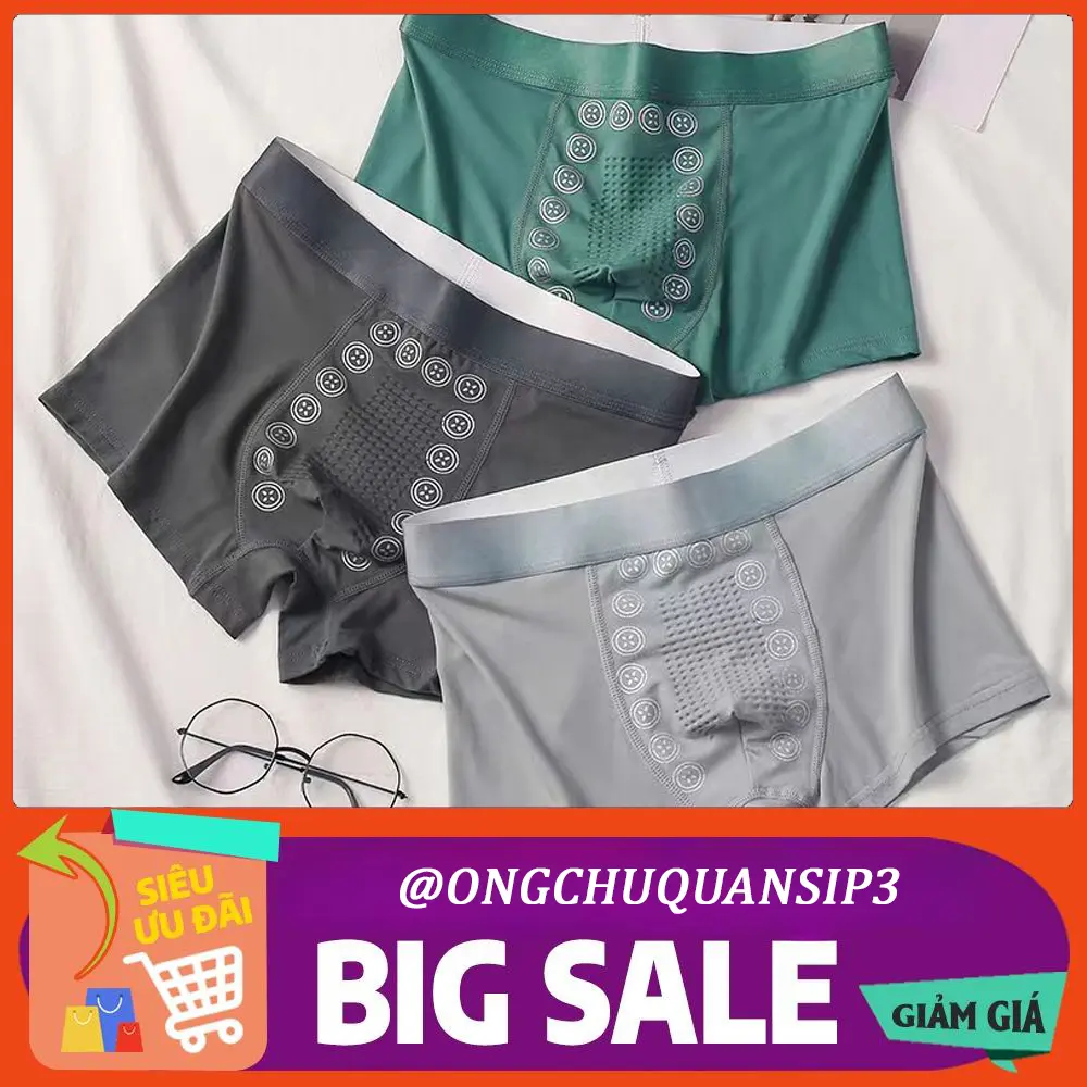 Combo 4,6,8,10 Quần Lót Nam, Quần Sịp Đùi Nam, Quần Sịp Mát Xa Nam Ion Âm Thoải Mái Chất Cotton Thoáng Khí Đầy Sức Sống - Quần Boxer, Boxer Menswear