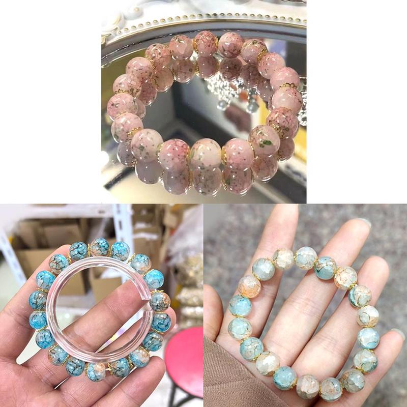 Product Introduction of Cherry Blossom Glass Beaded Bracelet Elegant Flower Bracelet For Women Fashion Accessories Gifts 20