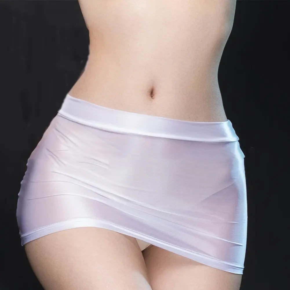 Chân Váy Bodycon Co Giãn Bóng Loáng, Dành Cho Nữ, Cạp Thấp, Ngắn, Xuyên thấu, Thích Hợp Cho Trang Phục Đi Club, Còn Hàng