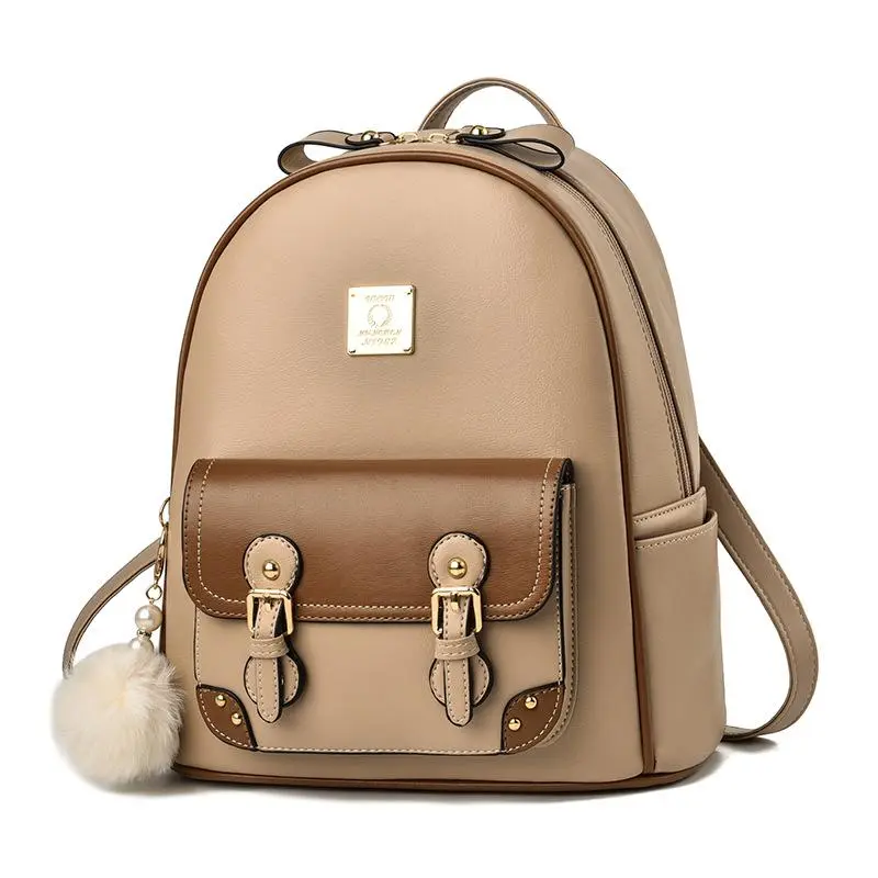 Balo Nữ Hai Dải Thời Trang Đeo Đi Học Đi Chơi Da Backpack Đeo Vai 2