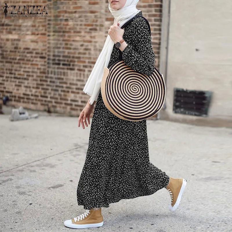Product Introduction of SS24 Women Muslim Long Sleeve Abaya Kaftan Polka Dots Casual Loose Shirt Dress 2023. 8