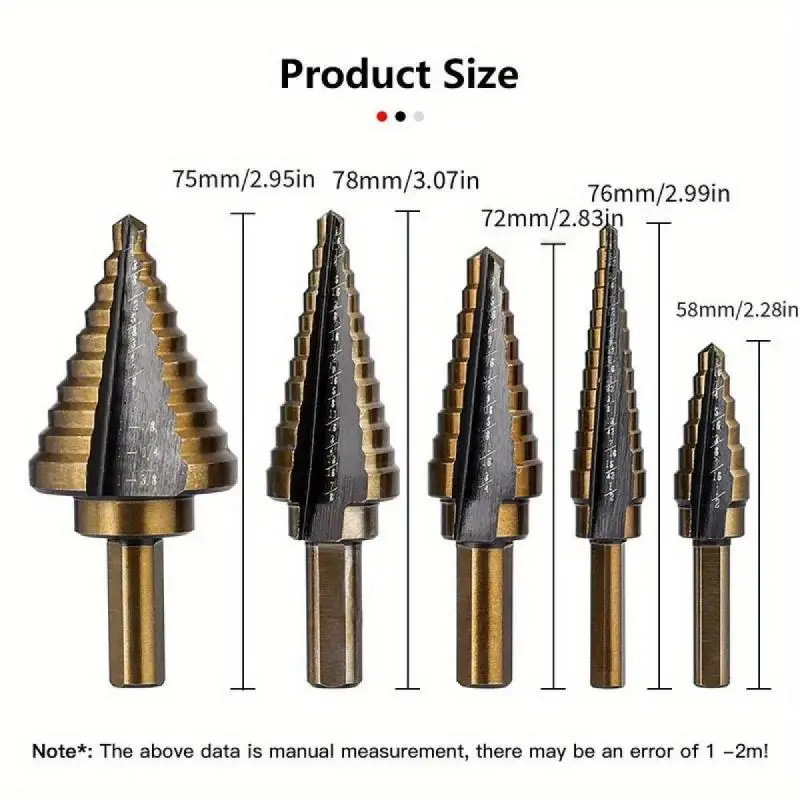 Hss Cobalt Step Drill Bit Set, Multi-hole 50 Size Cobalt Titanium Tapered Drill Bit Core, Aluminum Housing 1