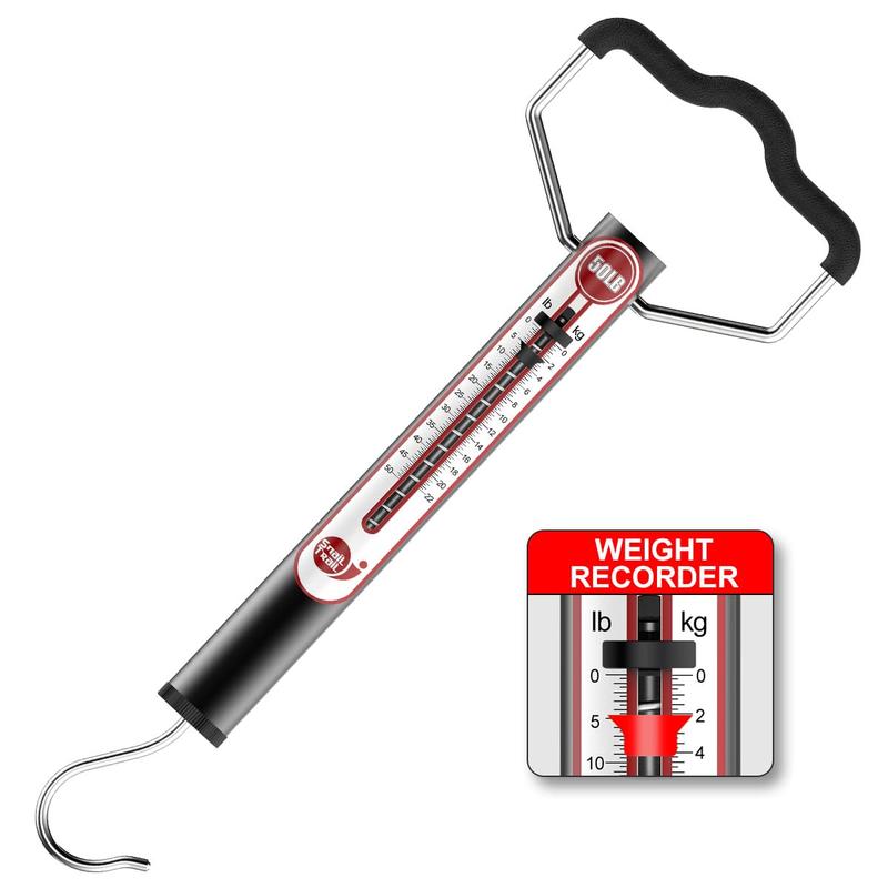 20 LB / 50 LB Aluminum Tube Spring Fish Scale with Weight Marker ...