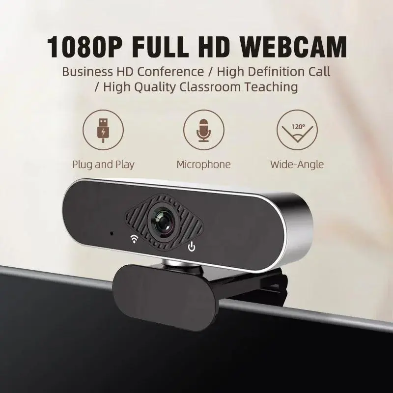 USB Powered Webcam, 1080P Streaming Webcam with Microphone, Plug & Play Webcam for Video Call, Learning, Conference, Compatible with PC, MAC, Laptop, Monitor Camera, Home Office 3