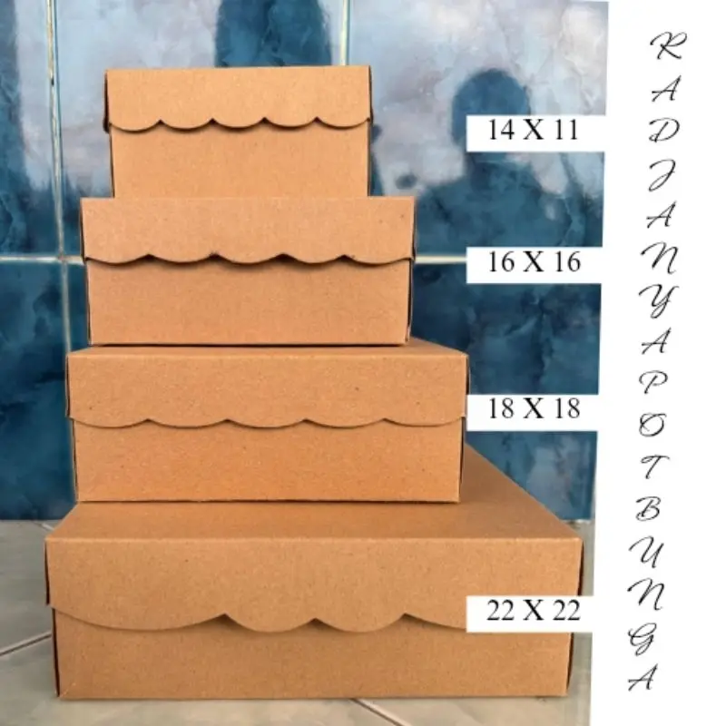 (KRAFT) BOX KUE BOX NASI / DUS KUE DUS NASI R3A R6 R8 R9 Cetak R11 Aqua ...