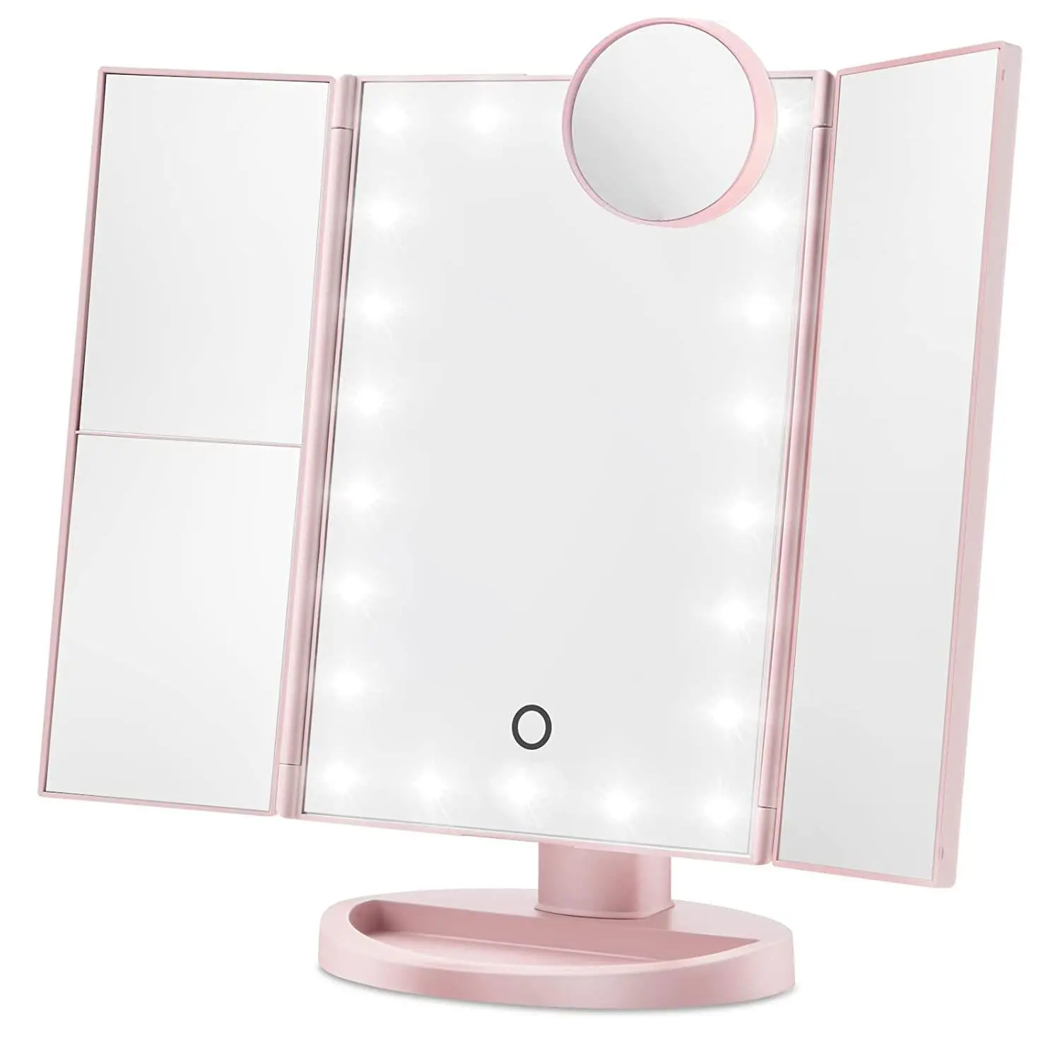 Foldable LED Mirror with Light, USB Rechargeable Touch Mirror with Magnification, Portable Makeup Mirror for Daily Use, Stocking Fillers Gift, Mum Compact Mirror