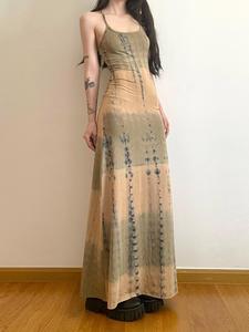 Vestido camisola de mujer con estampado de teñido anudado, vestido sin mangas casual boho para vacaciones en la playa, ropa de verano para damas, vestidos casuales para mujer, vestidos para mujer, vestidos elegantes y bonitos