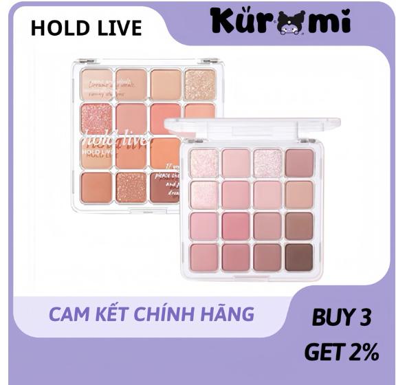 Bảng Phấn Mắt 16 Ô Màu Hold Live H02 Tone Màu Hồng Tím Lạnh kuromi cosmetic HL716 Sunset Magic Nhũ Mịn Lì Trang Điểm Women Nữ Mỹ Phẩm