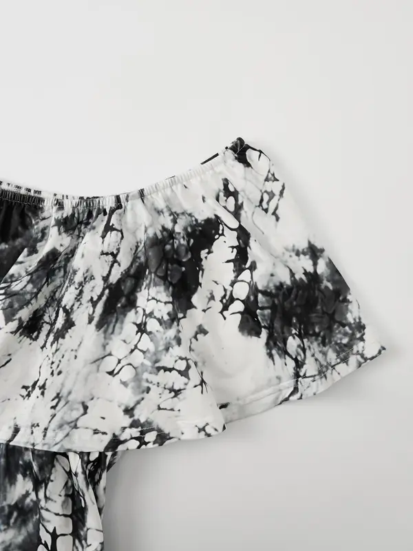 【Plus Size】 All Over Tie Dye Print Off Shoulder Dress, Casual Bohemian Fashion Long Dress for Daily Holiday Vacation Wear, Women Plus Clothing for Summer, Womenswear, Summer Clothes Women 4