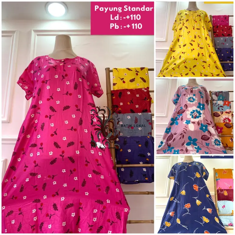 Paket Usaha 5 Daster Payung LD 110 Max BB 70 Kg Bahan Rayon Adem Nyaman Di Pakai Busui 5