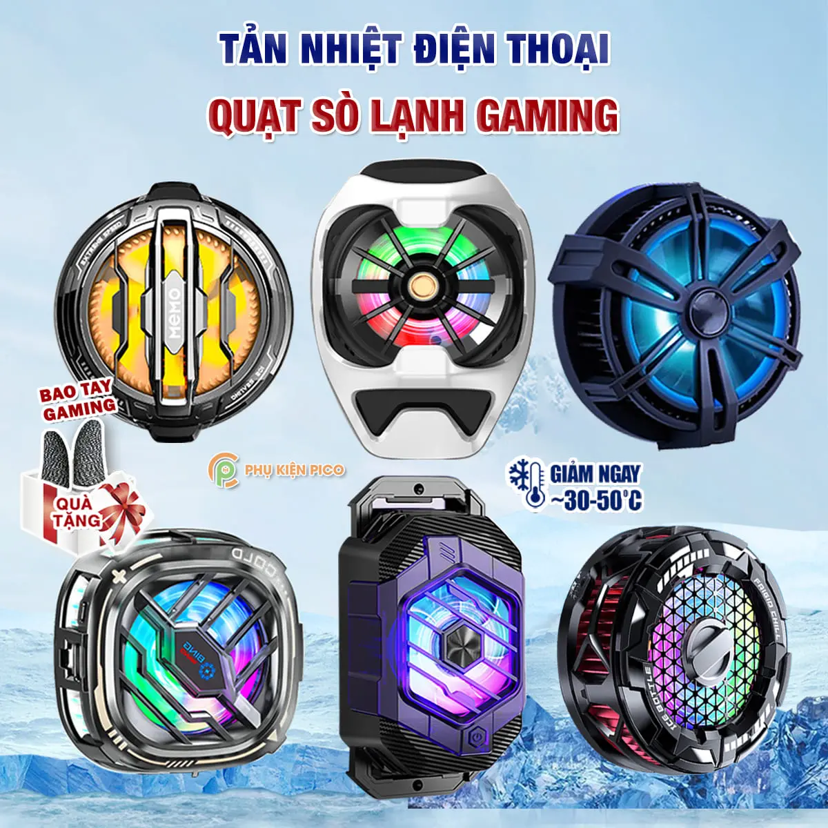 Quạt tản nhiệt điện thoại sò lạnh Memo CX07 / CX08 / DL22 / J20 / X65 / X76 Pro / SL25 / X12 Plus / X112 Pro - Phụ Kiện