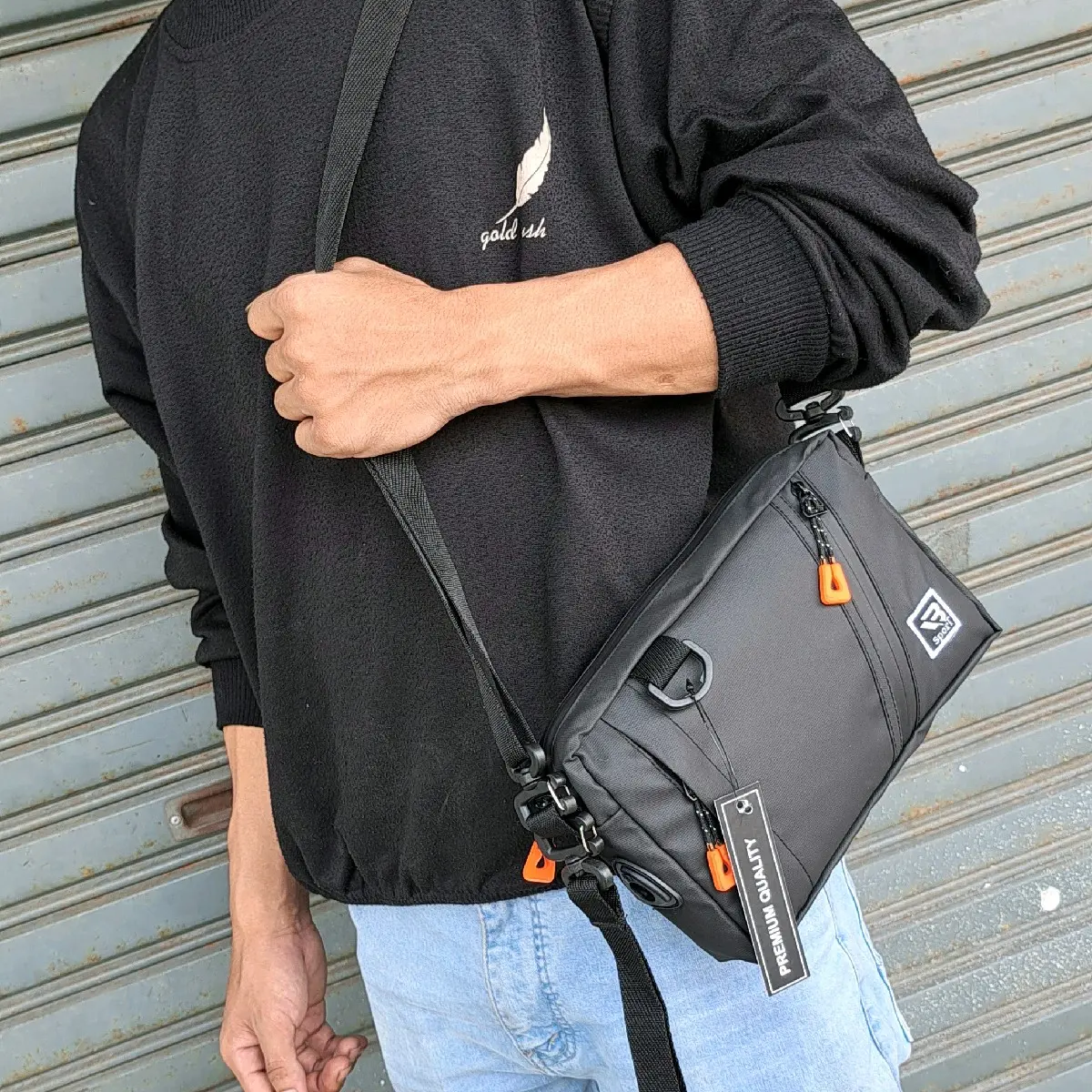 Clutch Bag - Tas Tangan Handbag Premium Waterproof Slingbag Pria Anti Air Terbaru Hitam