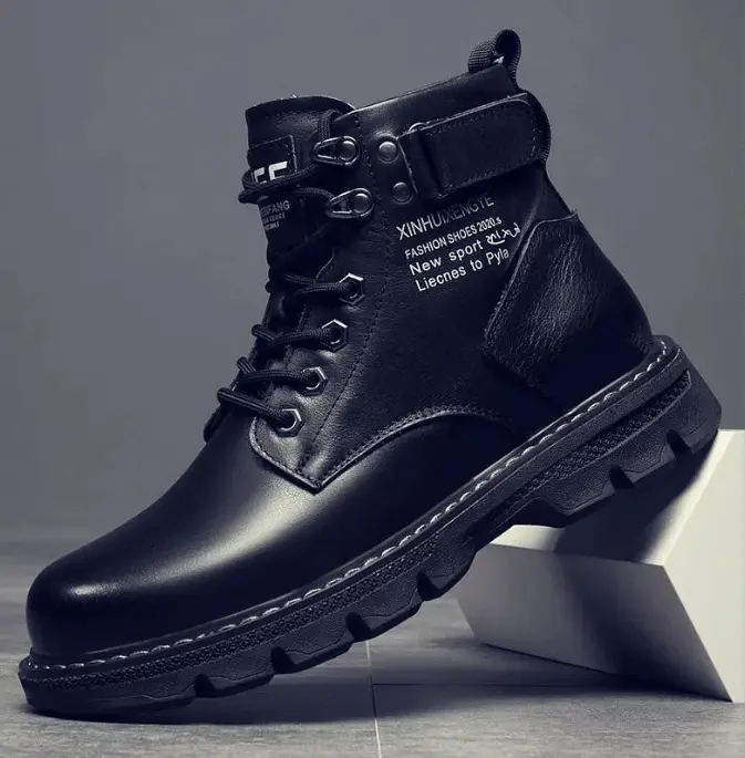 Bốt nam da lì Hàn Quốc sang trọng đế cao tôn dáng phong cách dễ vệ sinh 006 Boots 5