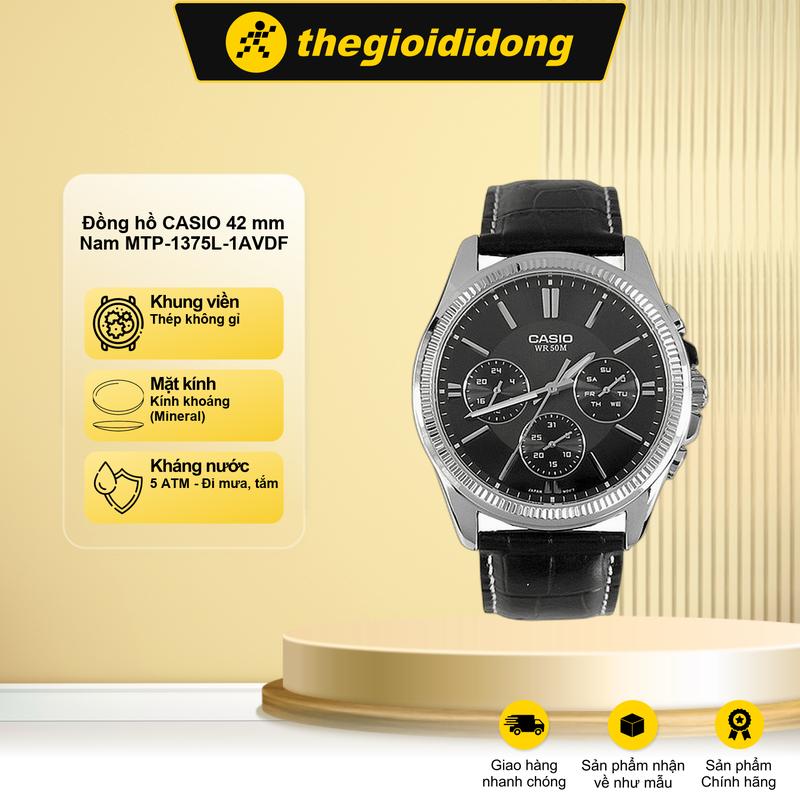 Đồng Hồ Kim Nam Dây Da Casio MTP-1375L-1AVDF Đen
