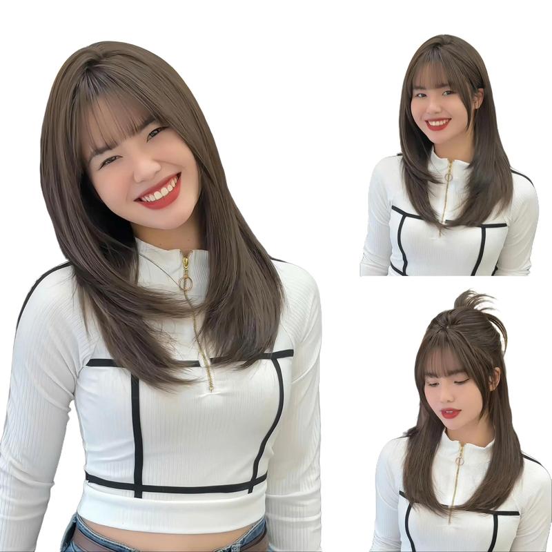 DJ-08 Tóc giả nguyên đầu layer 45cm ( đẹp hơn khi sấy ngôi) Nữ