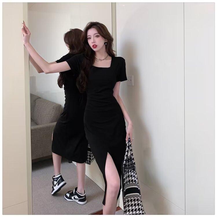 Product Introduction of Fashion Women's Clothing Short Sleeve Dress Feminine Outfit 2021 New Summer Season Slimming Elegant Mid-Length Fashion 26