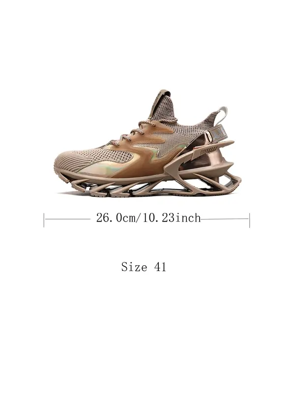 Men's Fashionable Patchwork Design Lace Up Sneakers, Casual Comfortable Breathable Sports Running Shoes, Male All-match Round Toe Shoes for Daily Wear 1