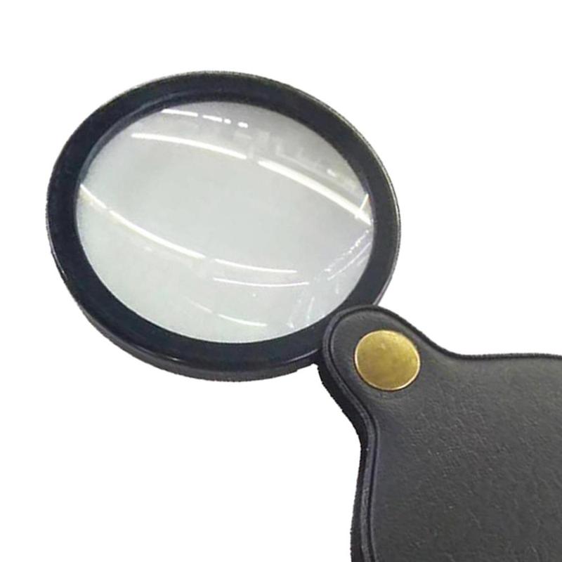 Product Introduction of Mini Jewelry Magnifier, Optical Glass with PU Leather Sheath Magnified Glasses for Science 1