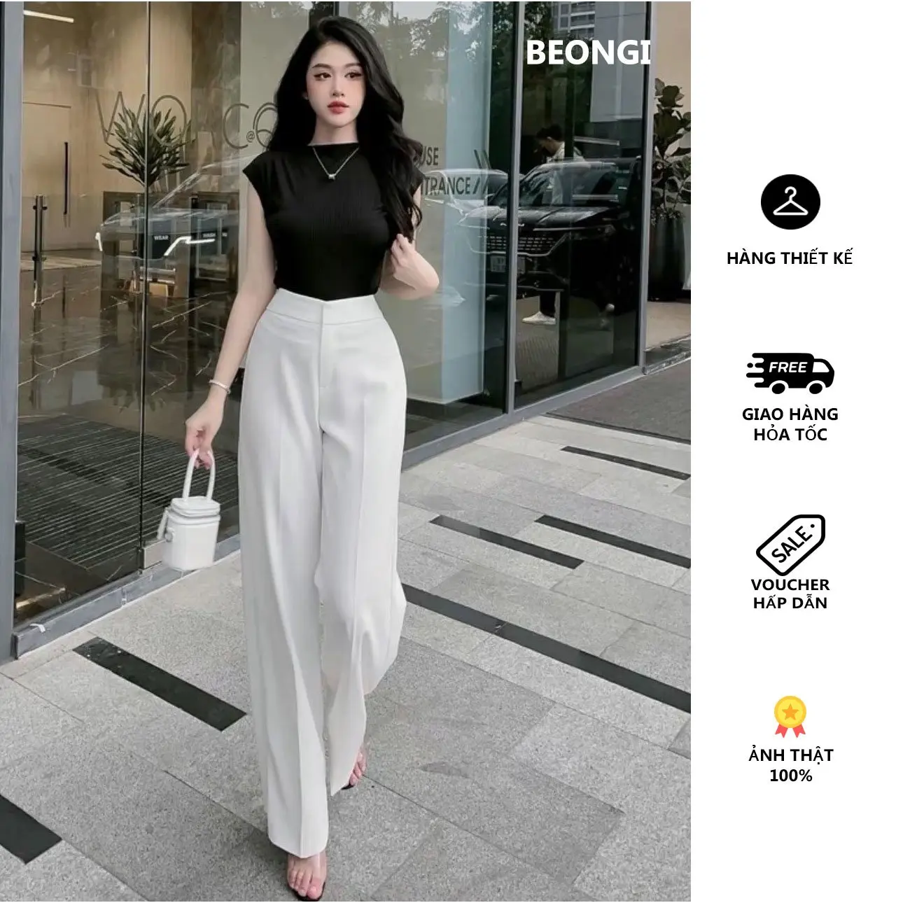 Quần tây suông nữ co giãn nhẹ 2 lớp cao cấp, đứng form, cực sang BEONGI Women Pants